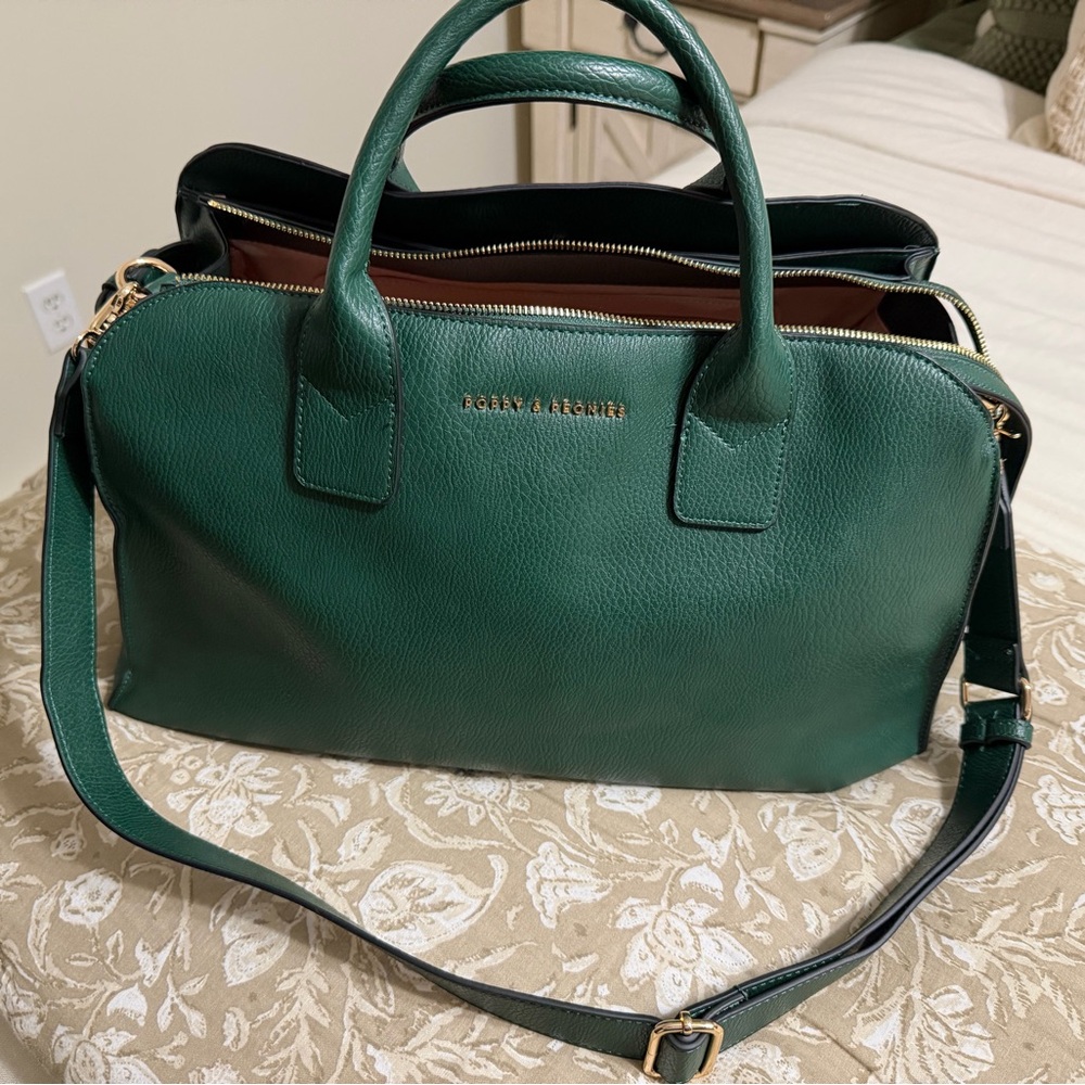Poppy & Peonies Uptown Tote in Heritage Green